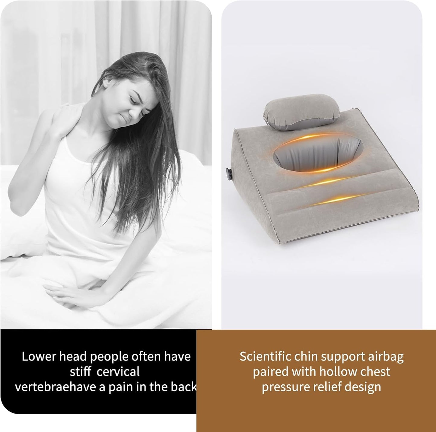 Wedge Pillow for Sleeping, Inflatable Leg Elevation Pillow for Swelling, Circulation, Leg & Back Pain Relief, Leg Pillow for After Aurgery, Hip,Foot,Ankle, Injury, Recover
