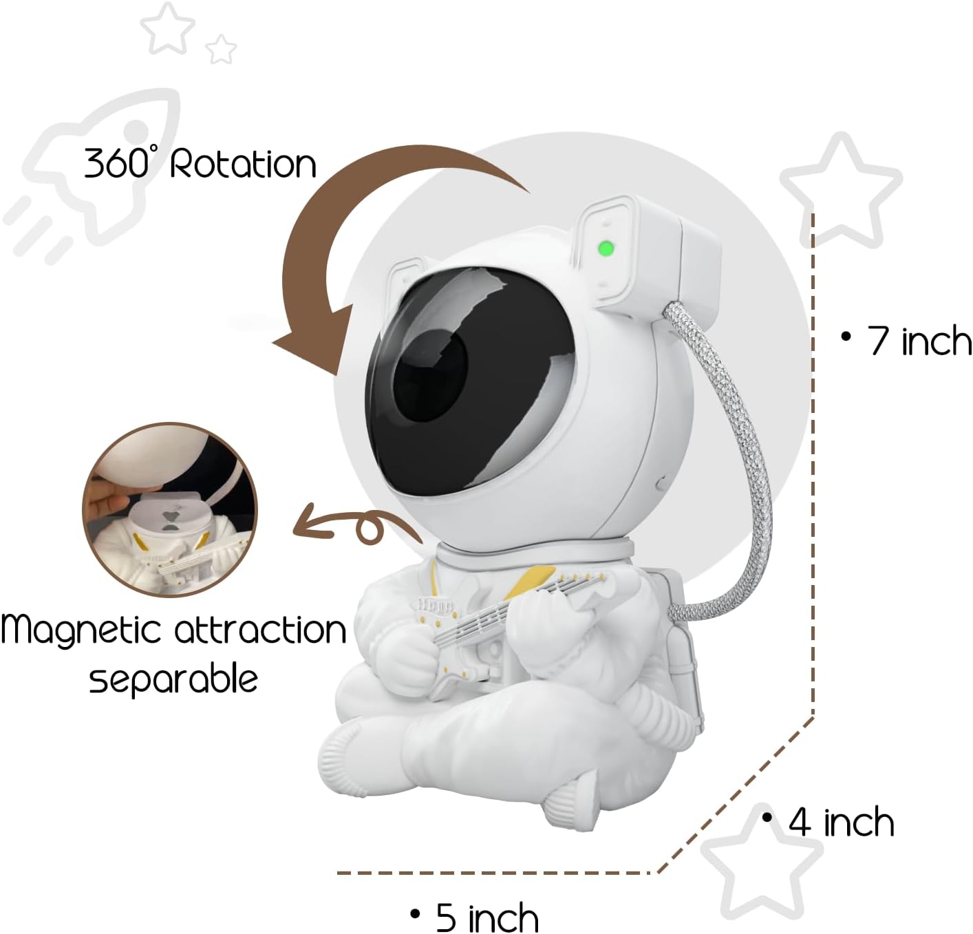 Galaxy Projector, Star Projector Tiktok Astronaut Nebula Night Lights Projectors, Remote Control Timing and 360°Rotation Magnetic Head, Starry Lights for Bedroom Gaming Room Decor