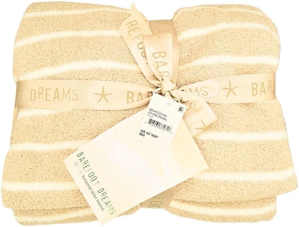 Barefoot Dreams CozyChic Horizontal Stripe Throw Blanket – Ultra-Soft Plush Microfiber Throw 45" x 60", Cozy Lightweight Knit