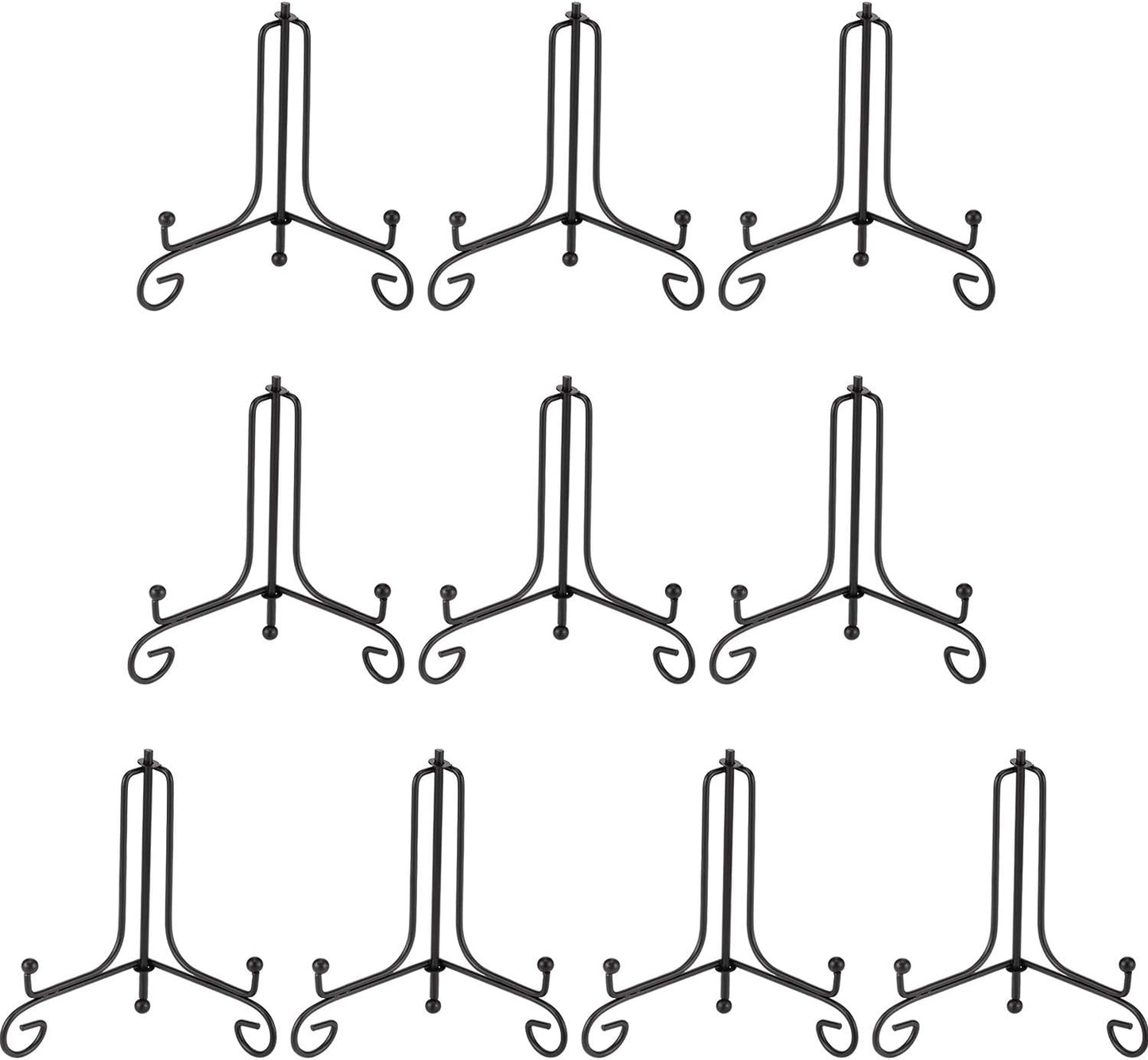 Boao 10 Pack Iron Plate Stands for Display 4 Inches Plate Holder Display Stand for Photo, Picture Frame, Book and Tabletop Art