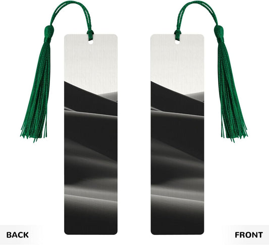 Sand Black Bookmarks Gifts for Women Men, Wooden Bookmarks for Book Lovers, Vintage Book Marks Ornaments with Tassel, Unique Personalized Reading Page Markers Dark Green