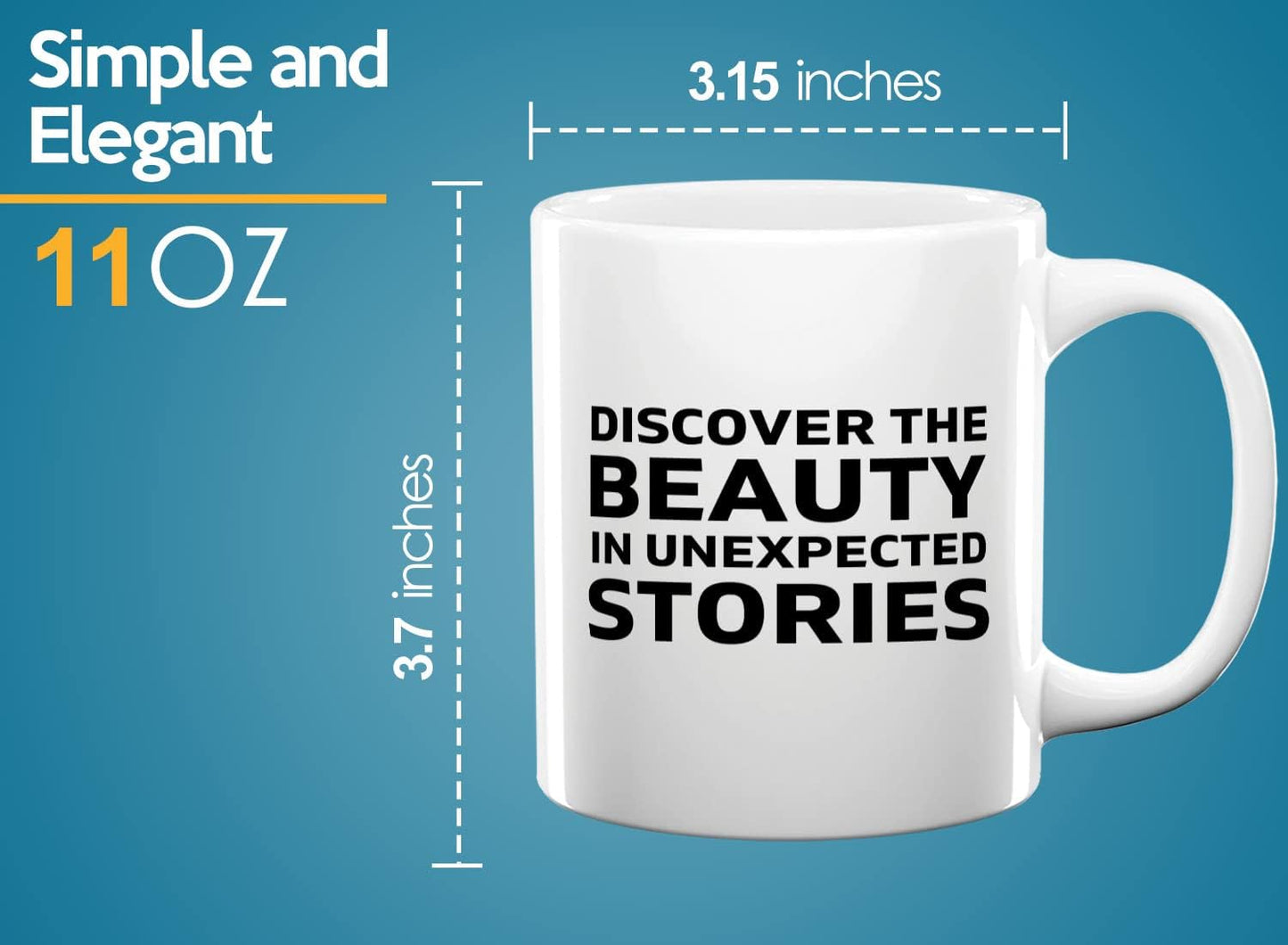 Journalist Coffee Mug 11oz White -Discover the Beauty - Reading Lover Book Club Gift Author Appreciation Writer Journalism Novelist Scriptwriter