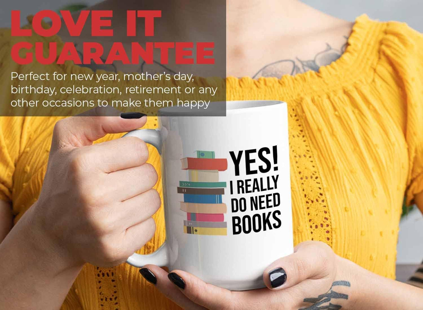 Bubble Hugs Writer Coffee Mug 15oz White - Yes I Really Do Need All These Books - Reading Book Lover for Bookworm Bibliophile Librarians Author Readers Bookish