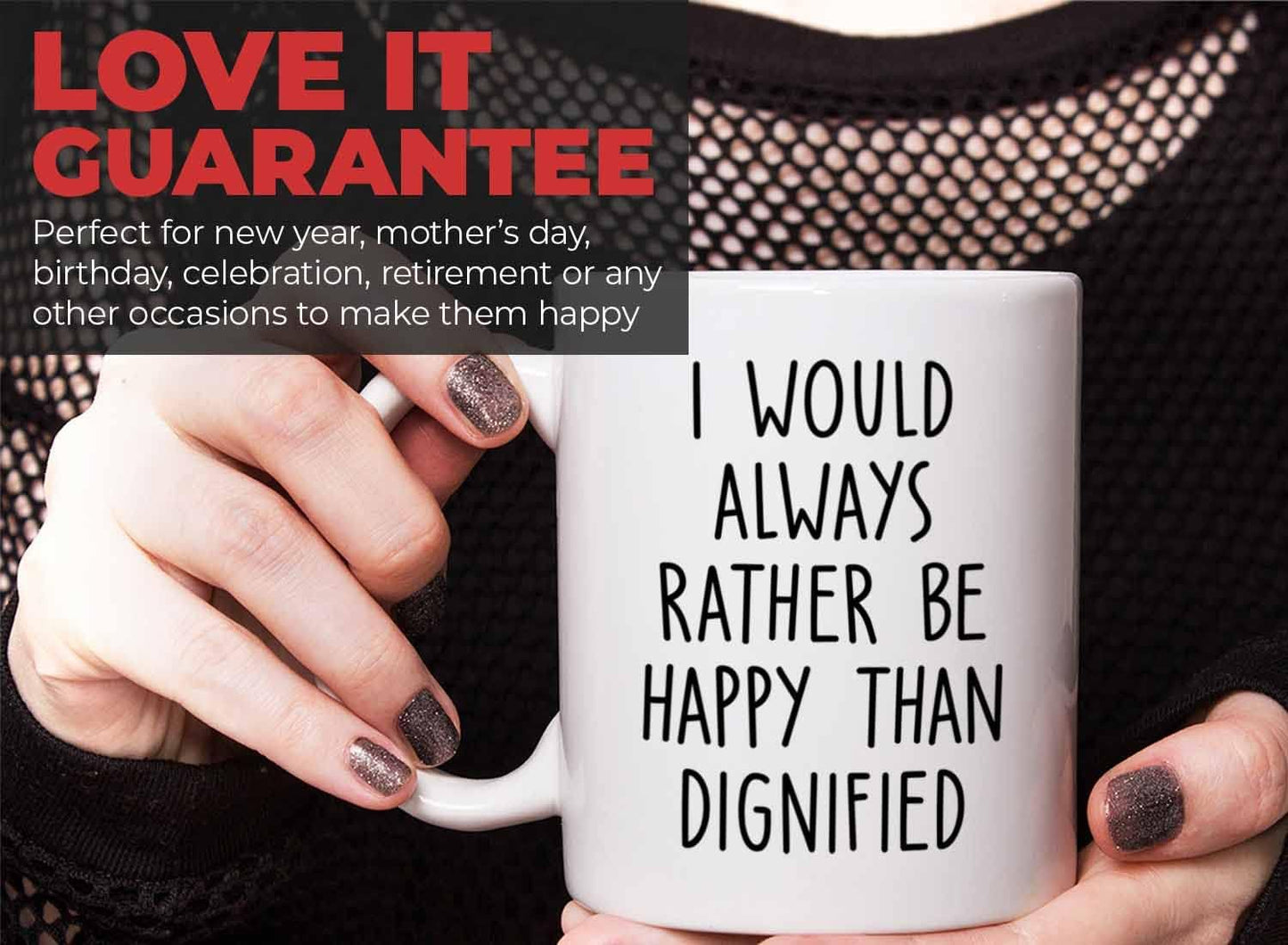 Bubble Hugs Writer Coffee Mug 11oz White - I would always rather be happy than dignified - Reading Book Lover for Bookworm Bibliophile Librarians Author Readers Bookish