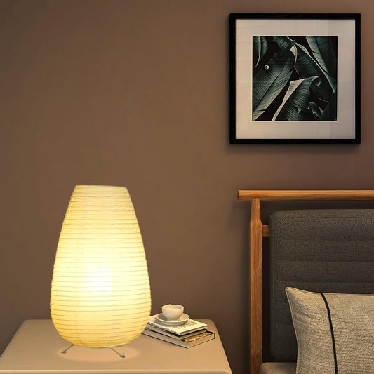 Small Table Lamp, Cute Paper Lamp, Ambient Lighting Lamp, Cozy Bedside Lamp, Minimalist Warm Glow Light for Bedroom Living Room Kids Room Dorm