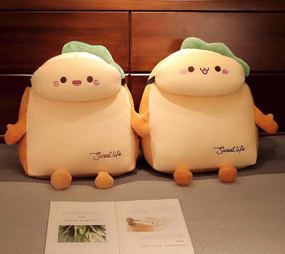 Funny Plush Bed Backrest Pillow Cute Reading Back Pillow Sofa Lumbar Support Pillow Back Cushion Reclining Pillow (Shy Pattern, 50×40×20cm/19.7"×15.7"×7.87")