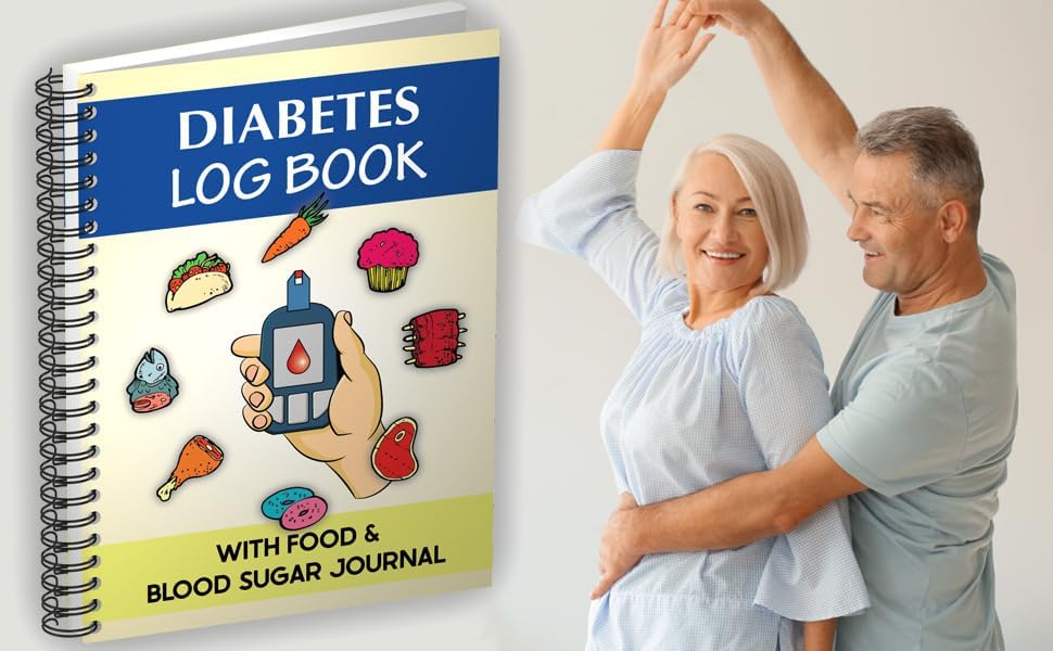 Diabetes Log Book - with Food & Blood Sugar Journal | for Types 1 & 2 Diabetics | A5 Spiral Bound