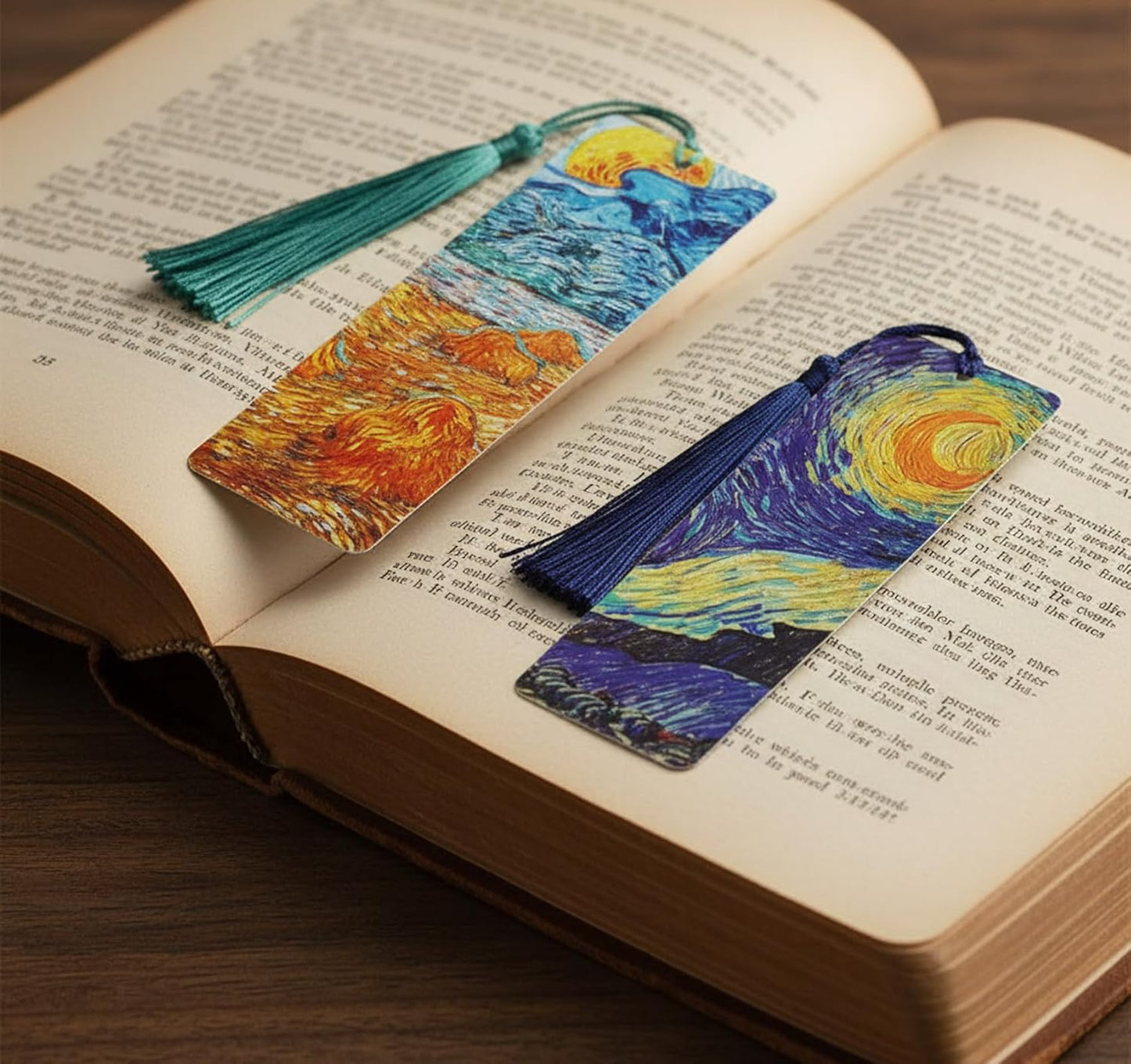 Bookmarks with Tassel, 7 Pieces Oil Painting Theme Cute Bookmark Book Marks Page Clip Bookmark for Book Lovers Writers Readers Men Women School Home Office Reading Supplies, Christmas & Teacher Gifts
