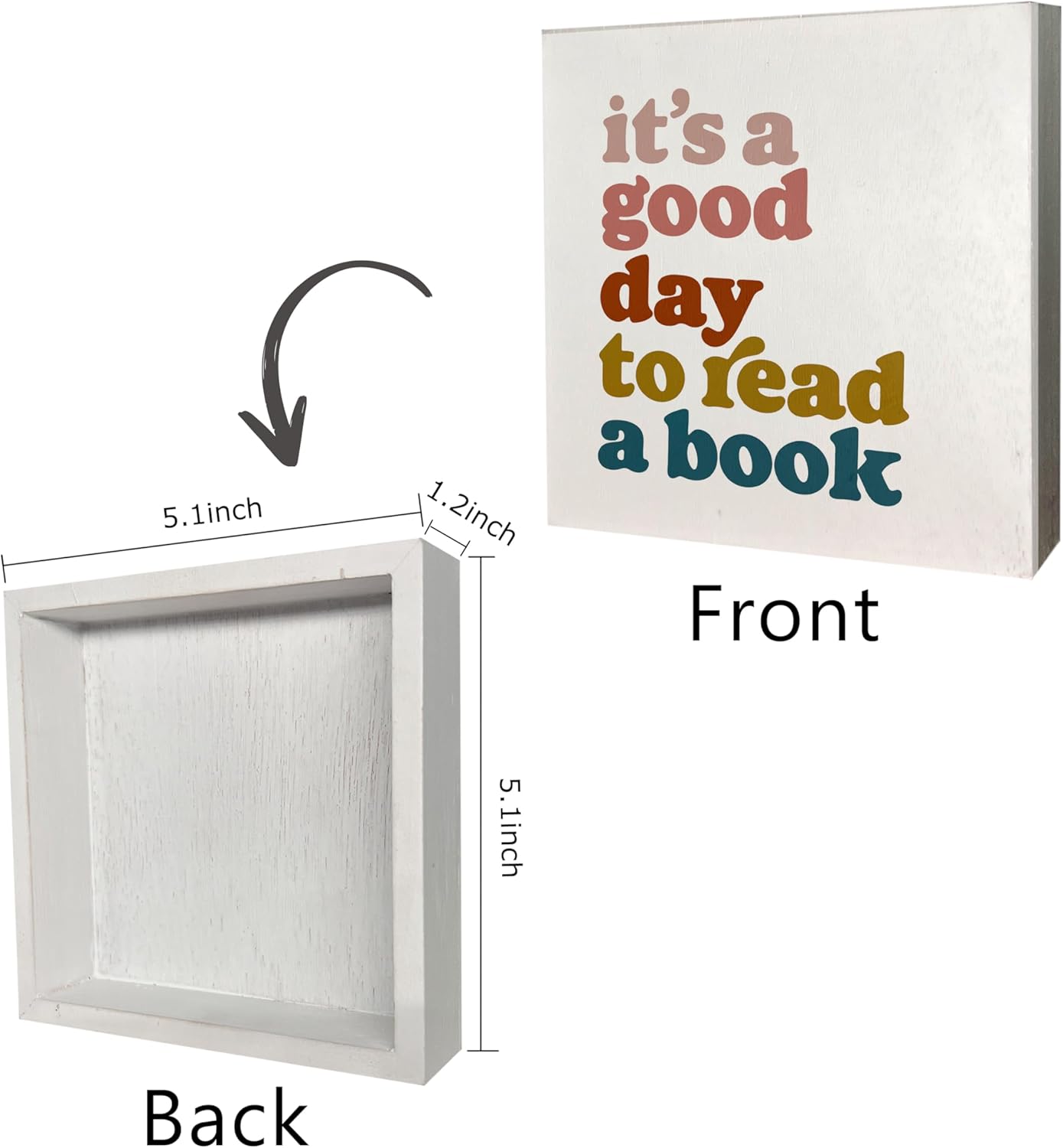 KEUSPI Library Wooden Sign,It's a Good Day to Read a Book,Home Library Signs,Reading Room Corner Decor for Classroom,Book Shelf Decorative,Bookish Decorative,Reading Sign 5x5 inch