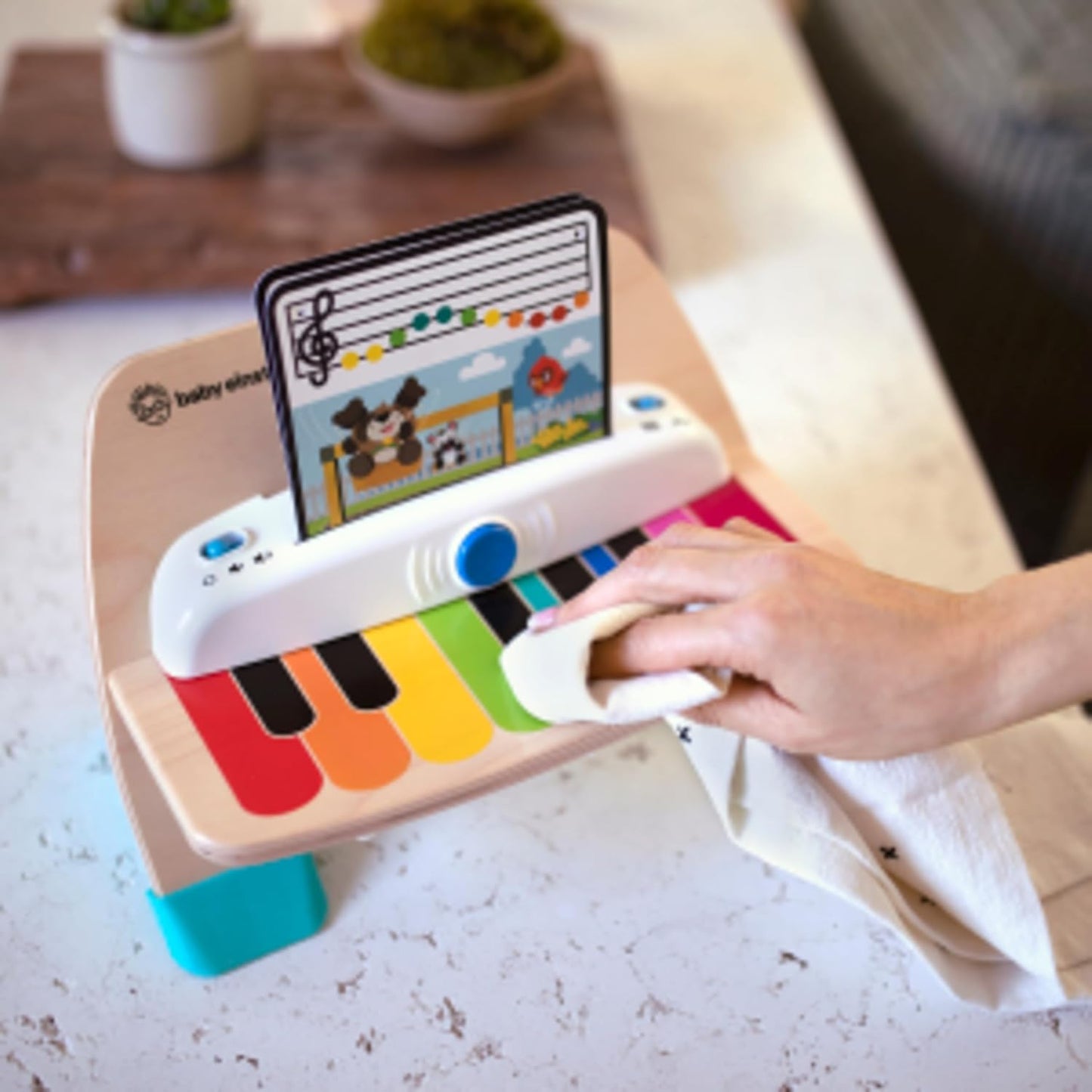 Baby Einstein and Hape Magic Touch Piano Wooden Musical Toddler Toy, Age 6 Months and Up