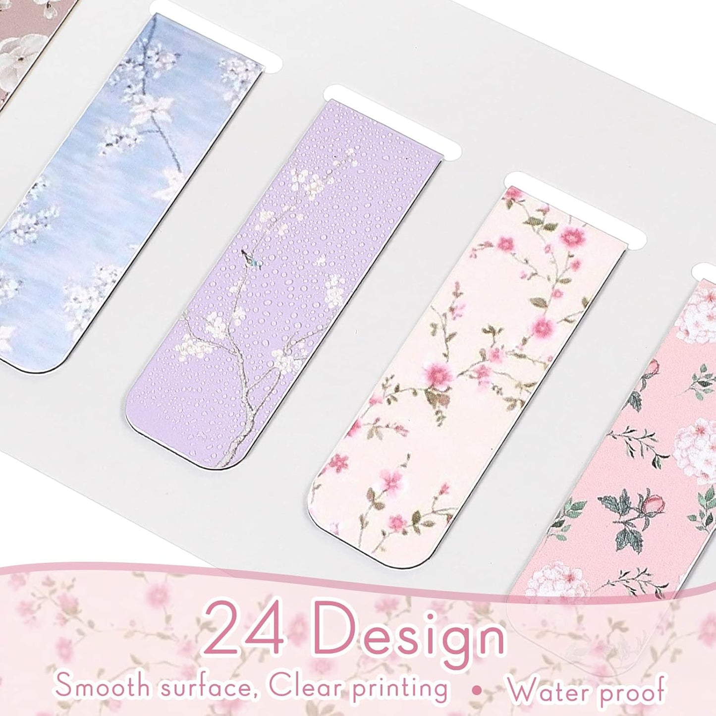 Dianelhall 24 Pcs Magnetic Bookmarks for Women Floral Book Markers Women's Day Gifts Flower Bookmark Assorted Book Magnets Page Markers Clip Bookmarks for Books Lovers Students Teachers Reading