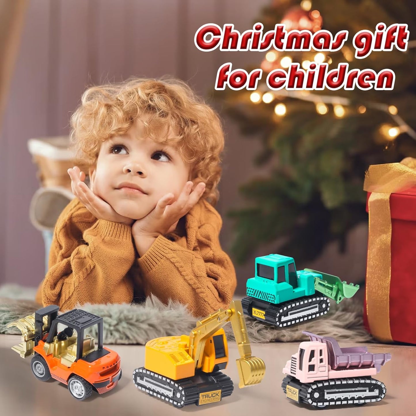 Oriate Diecast Construction Trucks Toys For Boys Girls Age 3 4 5 6 Years Old, Pull Back Cars Set For Engineering Kids,Sandbox Travel Mini Metal Toy Truck Excavator, Christmas Birthday Class Kids Gifts