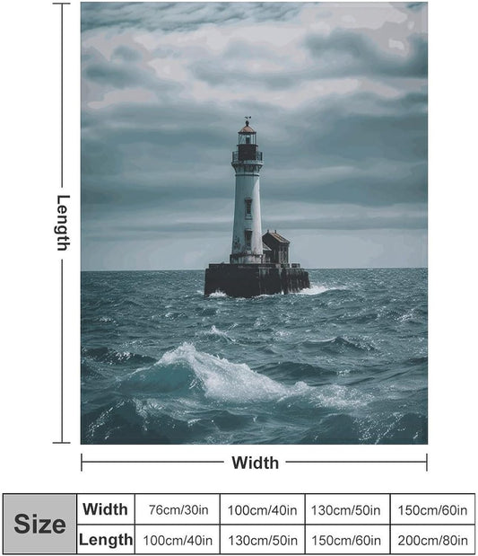 Lighthouse Ocean Throw Blanket for Couch Super Soft Warm Lightweight Throw Blankets Cozy Flannel Bed Blanket Cute Decorative Blankets for All Seasons Home Decor Gift 60"*80"(150 * 200cm)