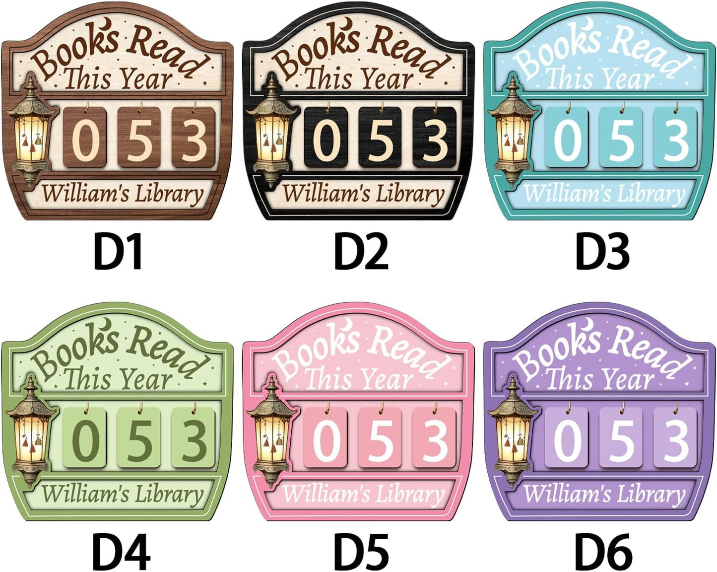 Books Read This Year Counter Sign – Personalized Reading Tracker Plaque, Custom Bookish Gifts for Readers, Librarians, Teachers – Bookshelf Décor for Reading Challenge