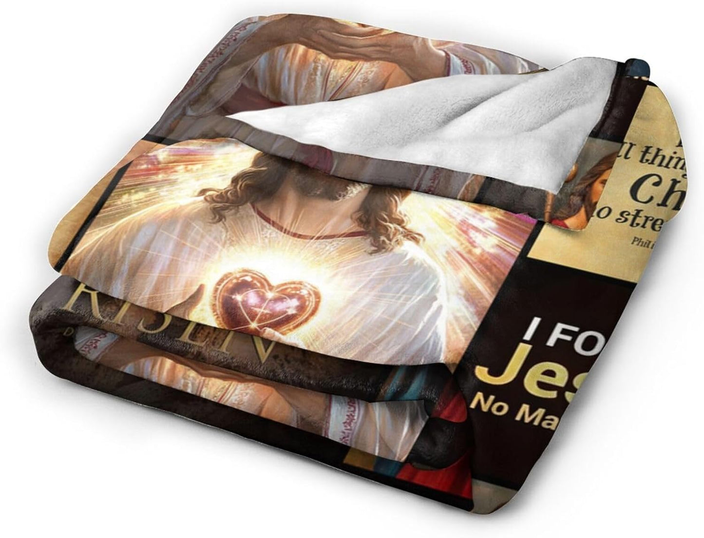 Jesus Throw Blanket Cozy Plush Christian Religious Gifts Blankets Flannel Fleece Lightweight Fuzzy Blanket for Girls Women Men Boys 50"X40"