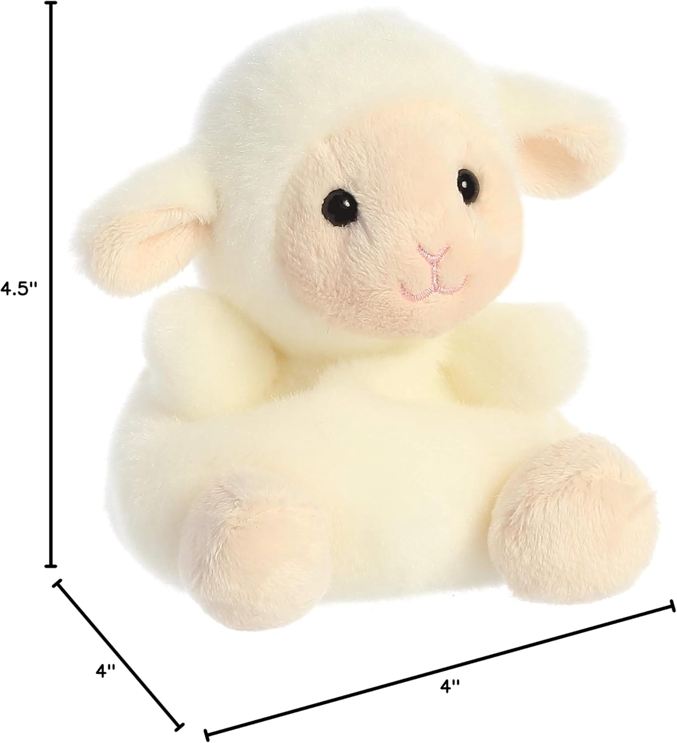 Aurora® Adorable Palm Pals™ Woolly Lamb™ Stuffed Animal - Fun Collectible Plush for Kids and Adult Collectors - Perfect for Decorating Rooms and Birthday Gifts - White 4.5 Inches