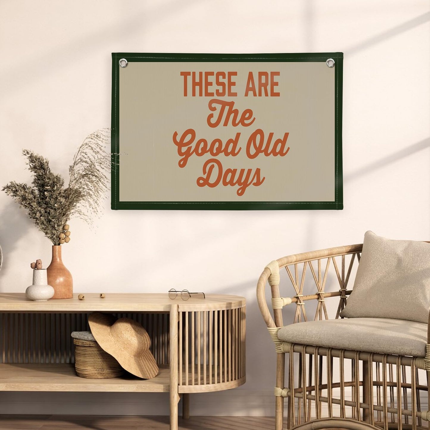 Motivational Wall Decor for Home Decor These Are The Good Old Days Canvas Banner,Vintage Banners for Lake House,Cabin Wall Art Decor Inspirational Living Room Banner Flag 30x20 Inch