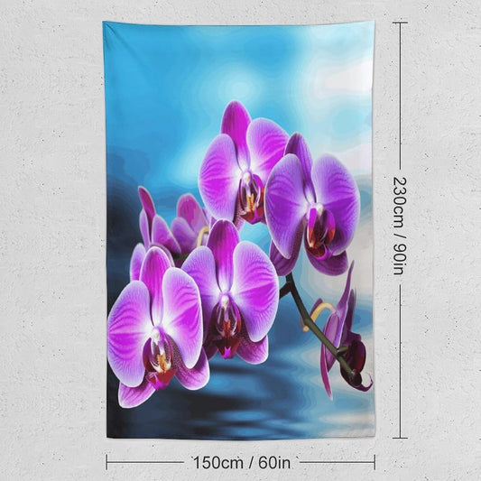 FodPand Beautiful Orchid Tapestry Anti-fading Wall Tapestry with Installation Kit Backdrop Banner Multipurpose Aesthetic Tapestries Boho Wall Art Hanging Decorative Blanket 60"x90"