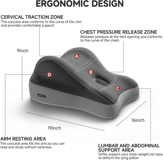 GDLKPS Multi-Position Wedge Pillow for Back Support,Multifunctional Positioning pad with Memory Foam can be Used for Heartburn, Acid Reflux, Back Pain, Neck Pain Relief. (Grey)