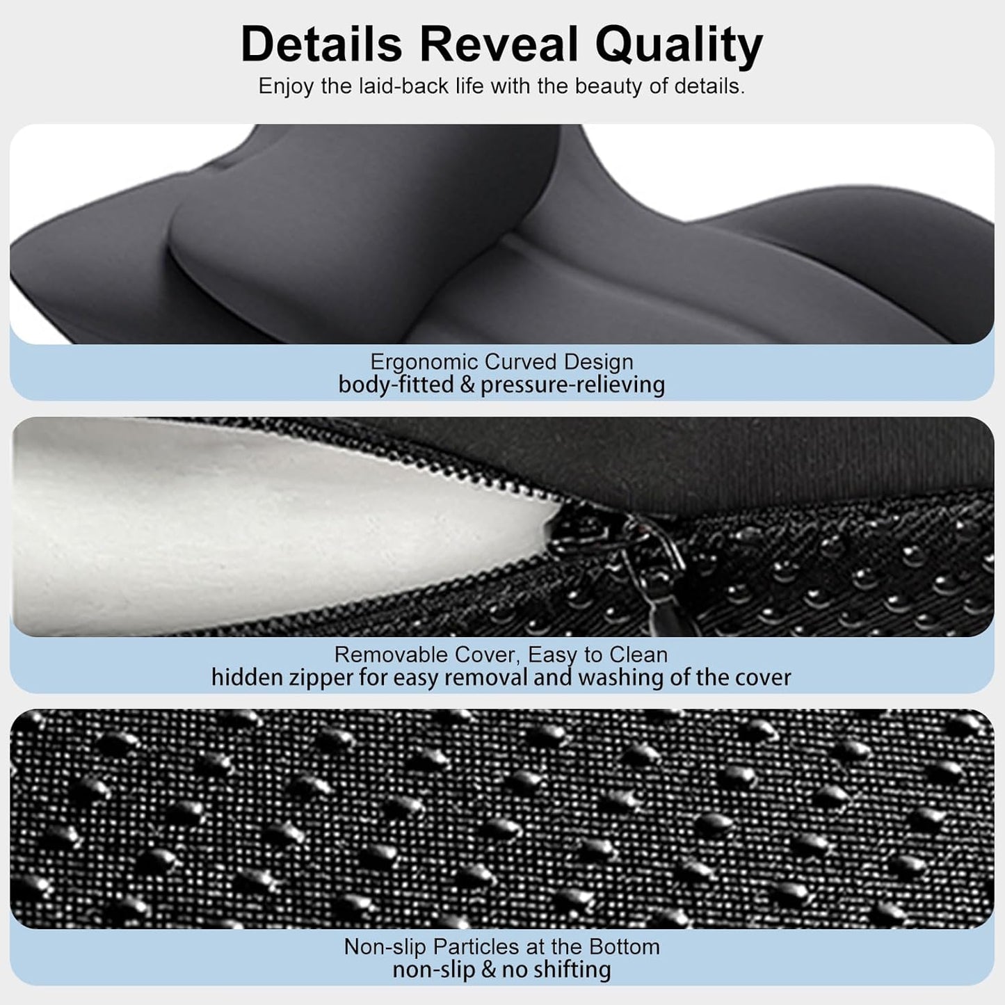 Ergonomic Contoured Support Pillow for Couples - Multi-Functional Memory Foam Cushion with 27° Angle Design, Back Support & Lounger Use