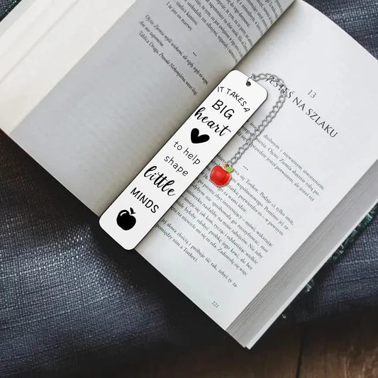 Teacher Gifts for Women Men, 2025 Teacher Graduation Thank You Gifts - It Takes A Big Heart to Help Shape Little Minds Metal Bookmark Birthday Christmas Retirement Teacher Gifts from Students