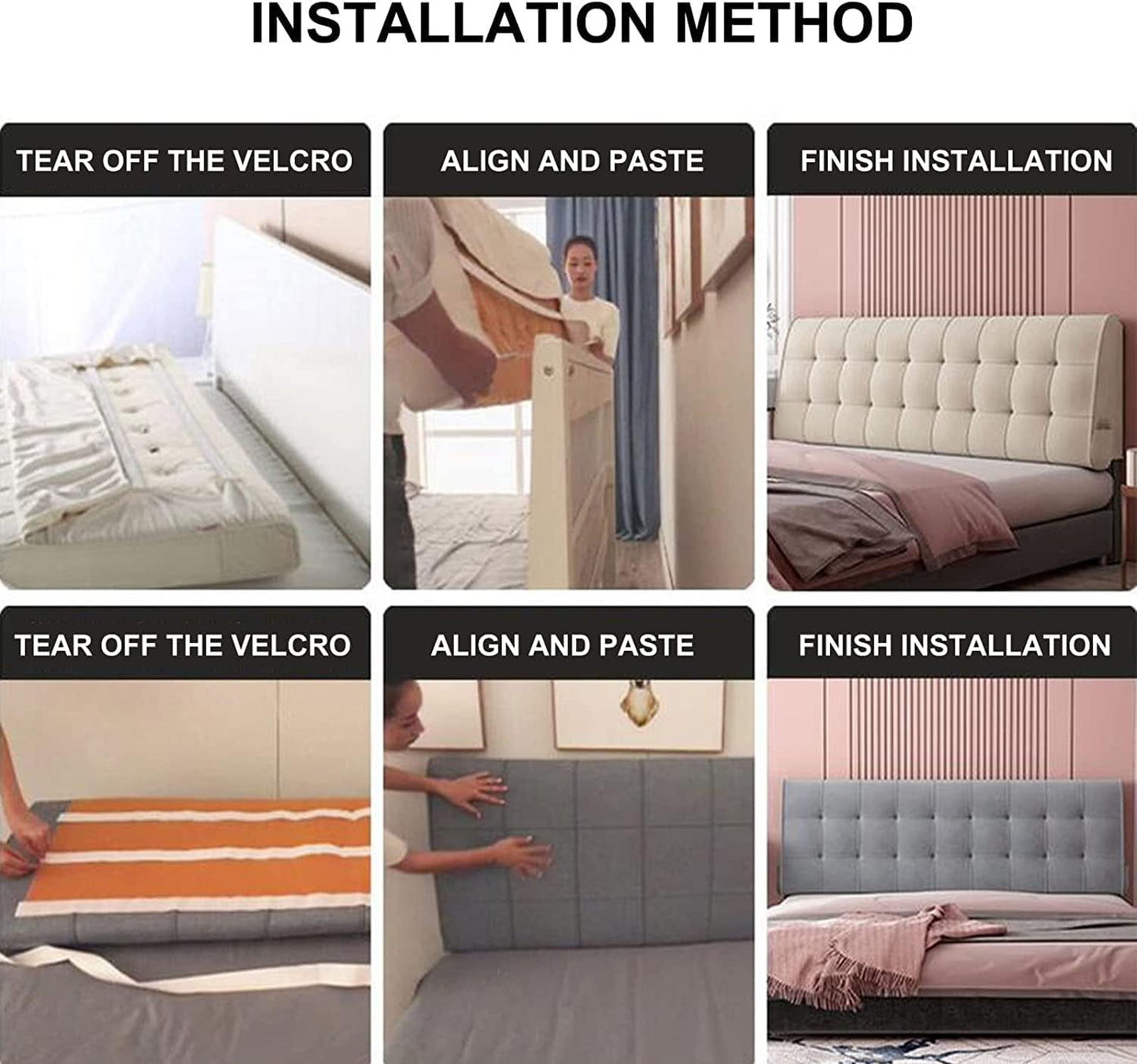 Large Upholstered Headboard Cushion Backrest Cushion Bedroom Headboard Wall Pillow Lumbar Pad Bed Removable (Size:No headboard 70.8"/180cm,Color:D)