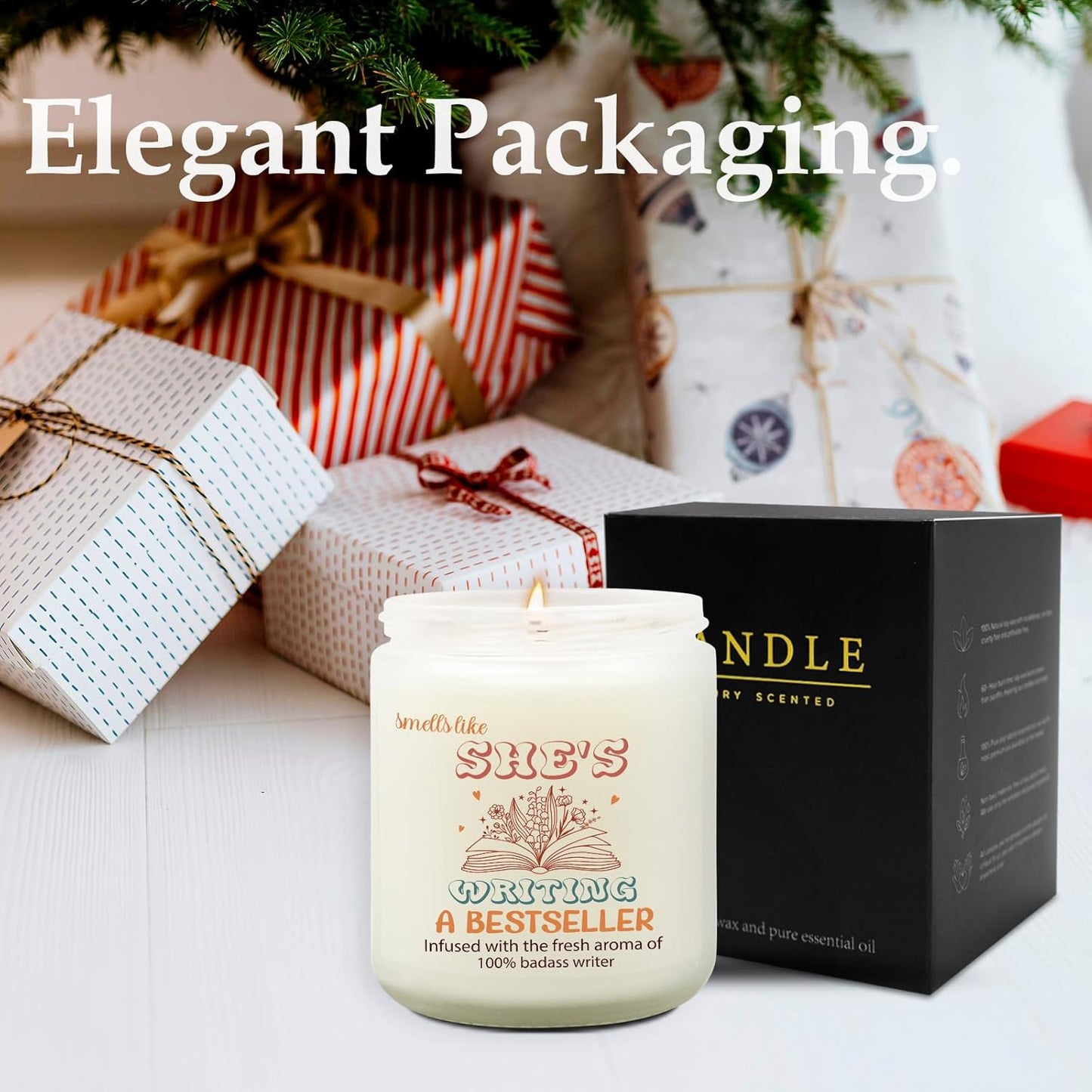 Author Candle, Writing Candle, Writer Gifts for Women, Creative Gifts for Authors Writers Women, Screenwriter Gift for Book Lovers, Christmas Thanksgiving Literary Presents for Authors Poet