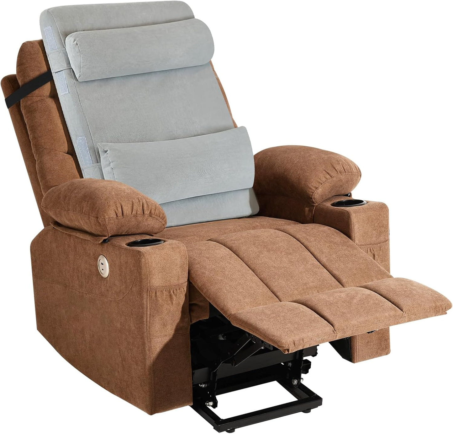 2-in-1 Neck & Lumbar Support Pillow with Adjustable Height and Ergonomic backrest Design, Suitable for recliners, Sofas, high-Back Rocking Chairs, Relieve Back Pressure.