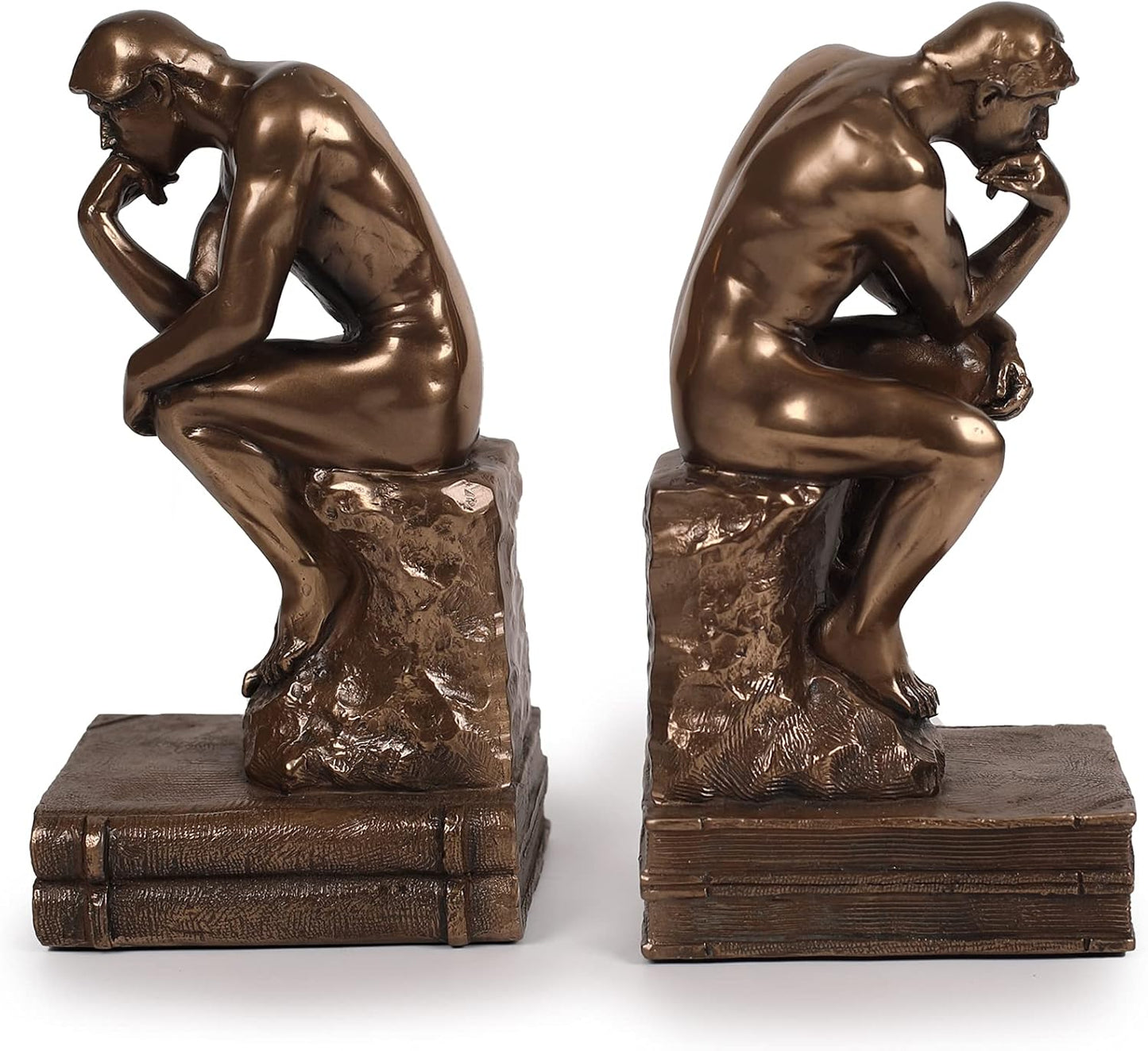 Magicsculp-The Thinker Statue Bookends in Premium Cold Cast Bronze- 7.48-Inch Museum Grade Collectible Figurine (Small-Bookends)