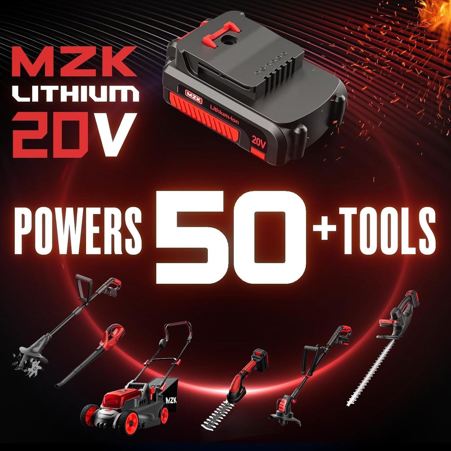 MZK Cordless Leaf Blower,20V Battery Powered Electric Blower for Lawn Care, Electric Lightweight Leaf Blower for Blowing Leaves, Patio Cleaning and Dust(2 * 2Ah Battery & Charger Included),LF40D13