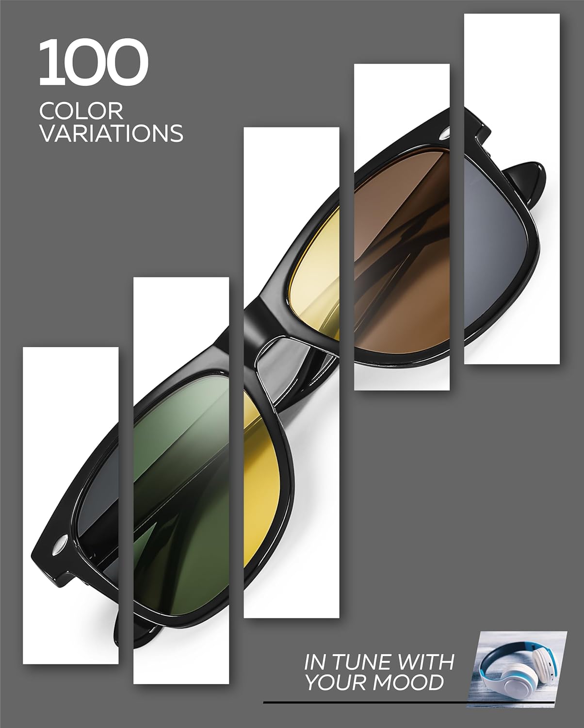 Retro Rewind Polarized Sunglasses for Men and Women - UV Protection Classic Sun Glasses
