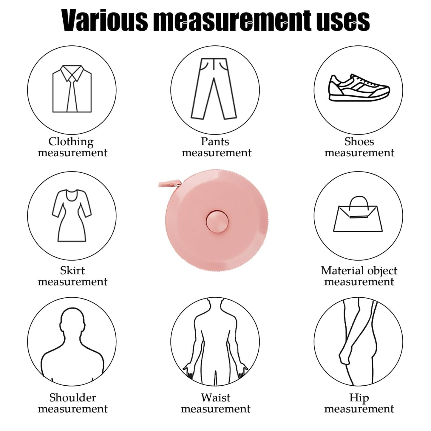 GDMINLO 3 Pack Tape Measure Measuring Tape for Body Fabric Sewing Tailor Cloth Knitting Craft Weight Loss Measurements Retractable 60-inch 1.5 Meter, Small Push ButtonDouble Scales Rulers