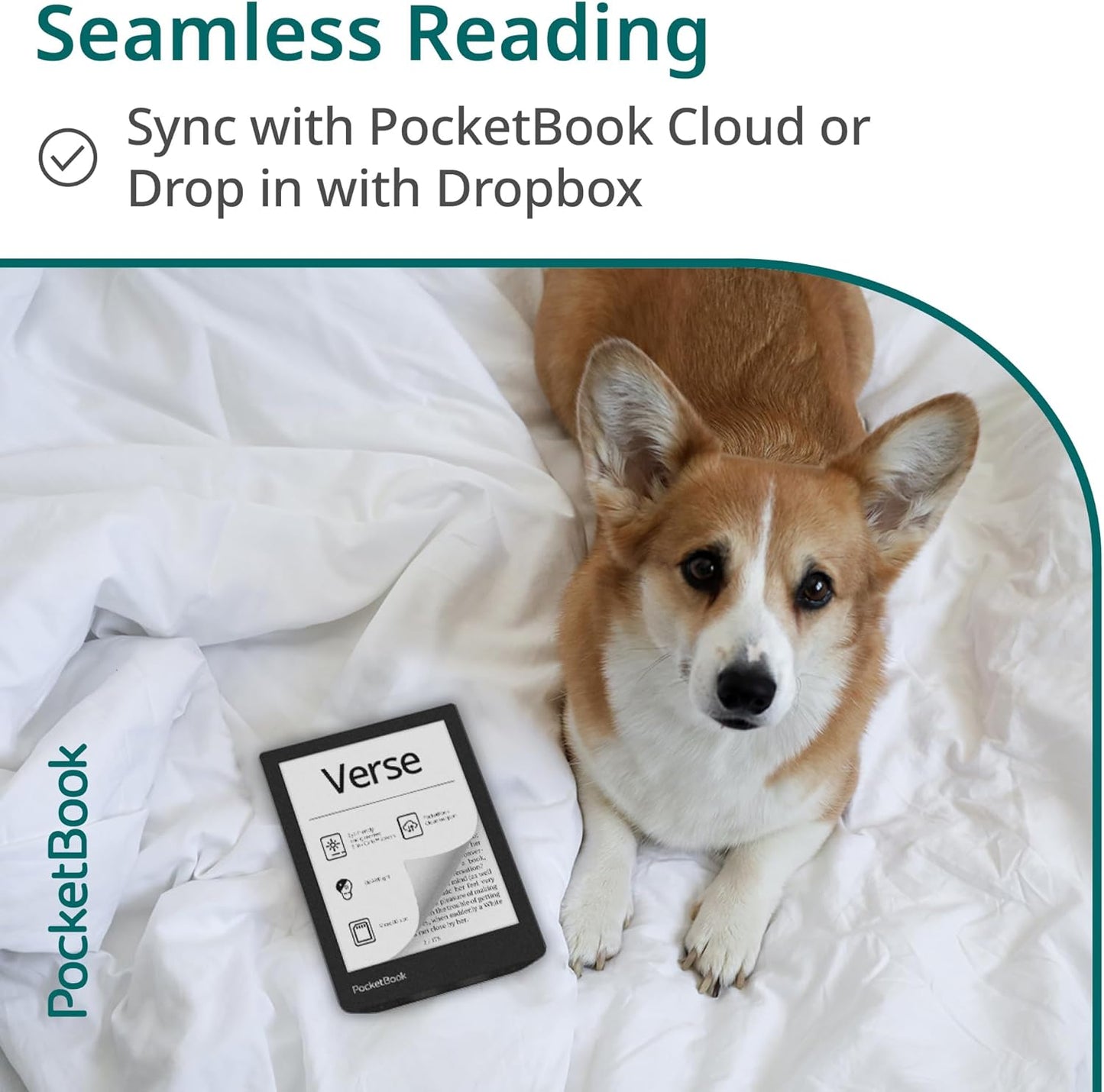 PocketBook Verse E-Reader | Eye-Friendly 6'' E-Ink Carta™ HD Touchscreen | Adjustable SMARTlight | Up to 1 Month of Battery Life | WiFi & Memory Card Slot | E-Book Reader in Bright Blue