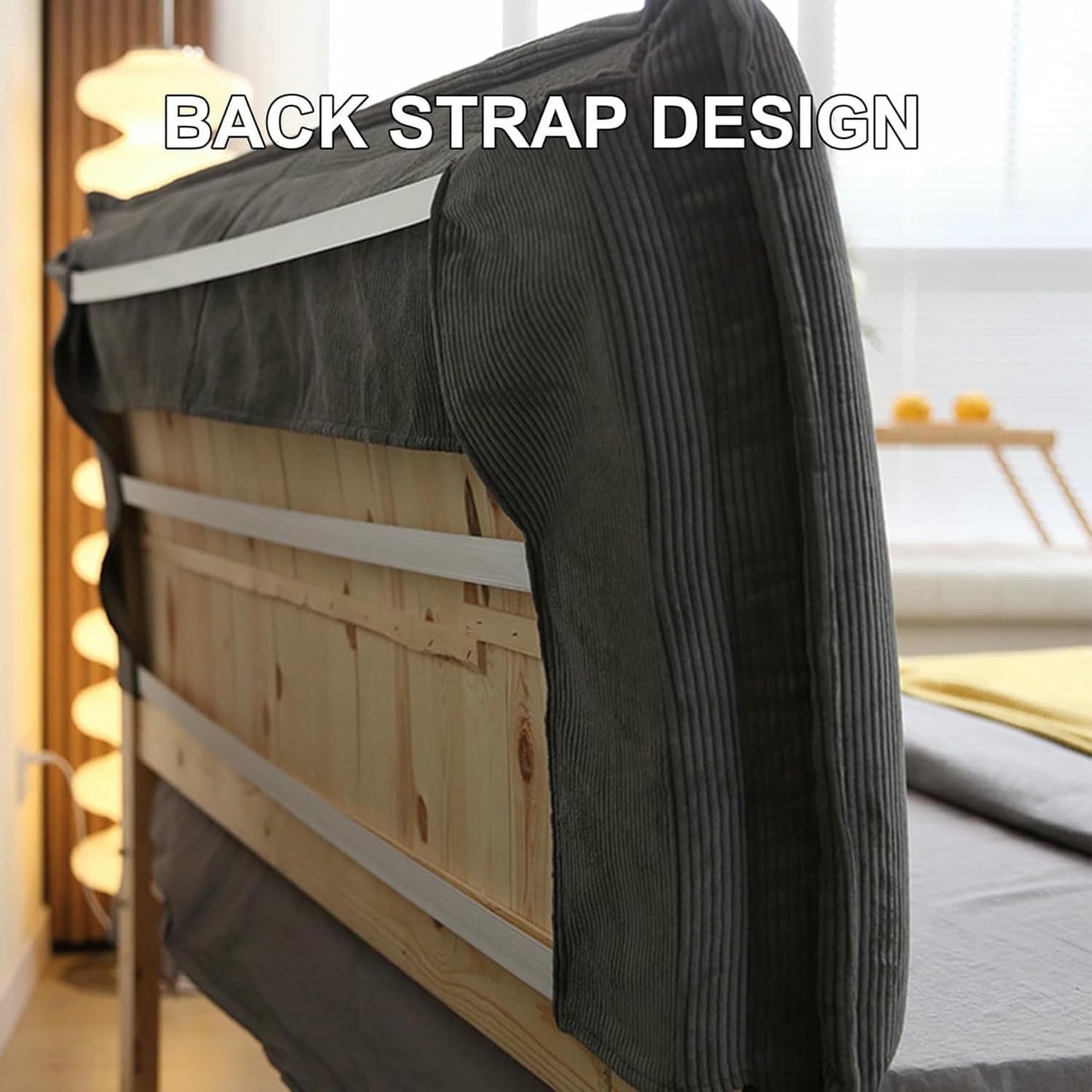 BedHead Upholstered Headboard Pillowboard Large Backrest,Corduroy Reading Pillow Wall Mounted Headboard Lumbar Support Cushion Daybed Tatami Bolster~/