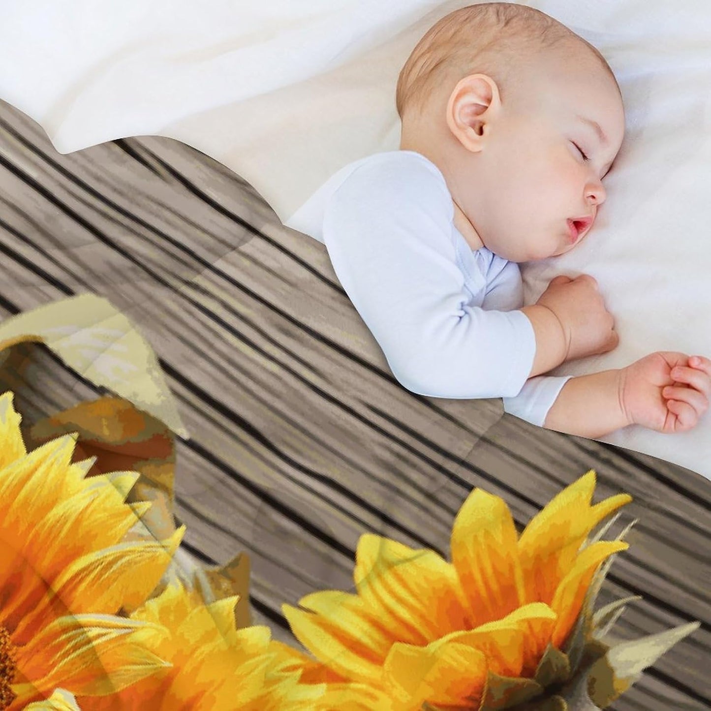 Plants Theme Sunflower Blanket Super Soft Lightweight Throw Blanket Cute Cozy Warm Bed Blanket Decorative Fuzzy Blanket All-Season Home Decor Gift for Sofa Couch Living Room 50"*60"(130 * 150cm)