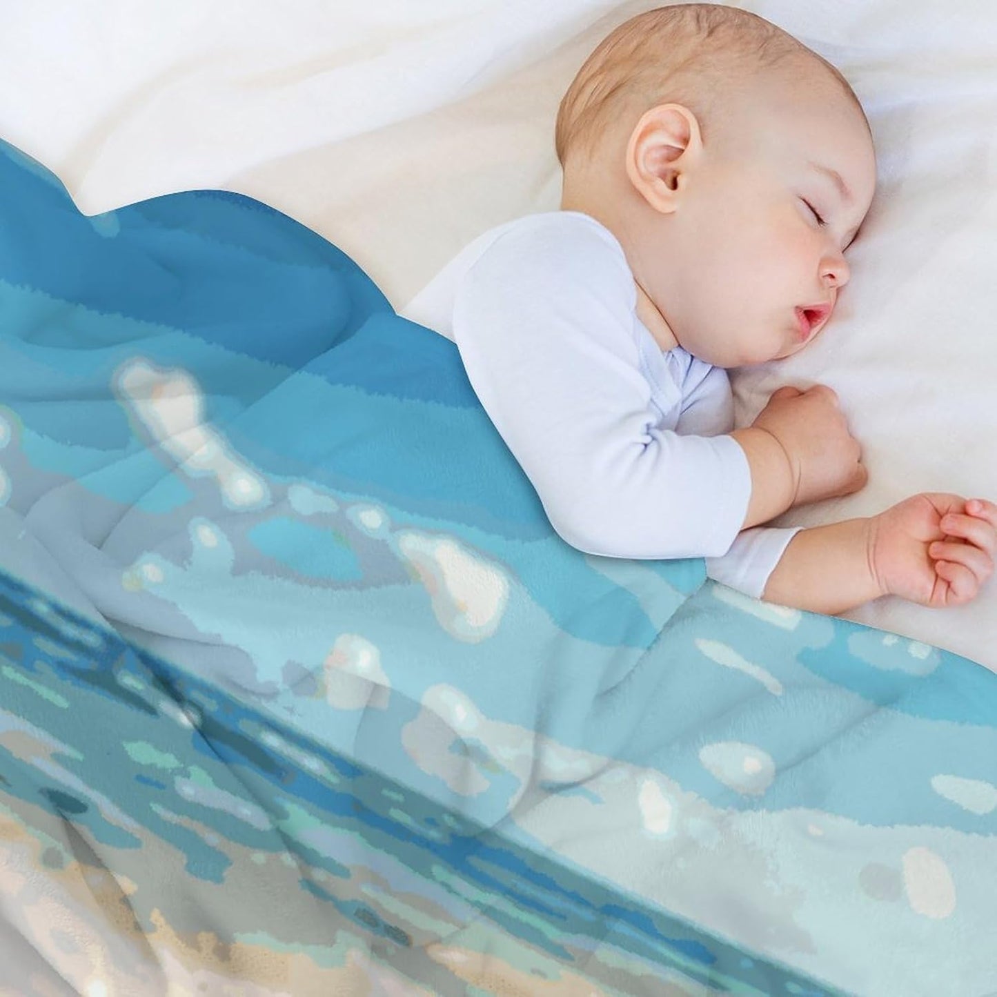Sea Beach Starfish Blanket Super Soft Lightweight Throw Blanket Cute Cozy Warm Bed Blanket Decorative Fuzzy Blanket All-Season Home Decor Gift for Sofa Couch Living Room 40"*50" (100 * 130cm)