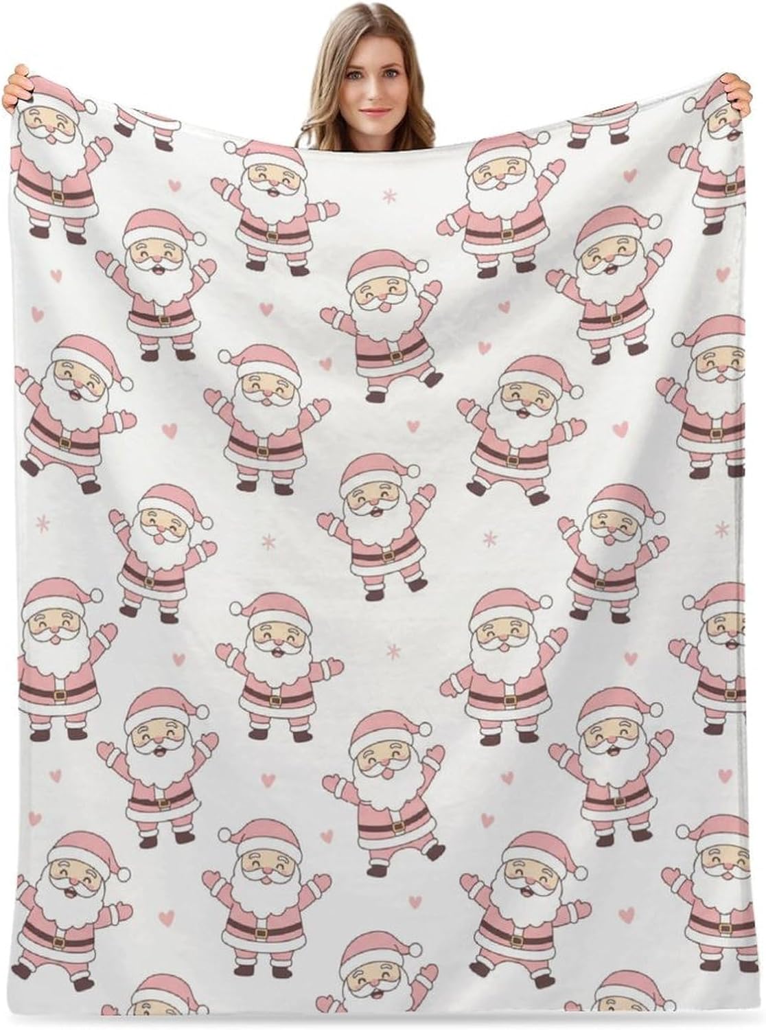 Christmas Ornaments in Pink Throw Blanket Lightweight Flannel Fleece Blankets Warm and Cozy Super Soft Throws 30"x40" for Cat and Dog Pet