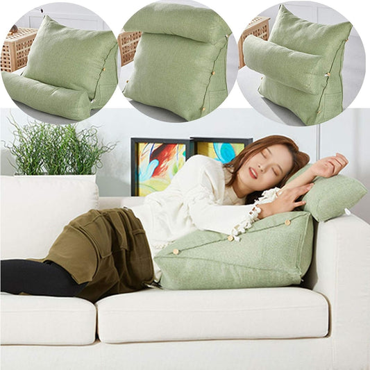 Reading Pillow Adjustable Triangle Lumbar Support Cushion for Bedroom Living Room Zipper Design 4 Color Optional 16 Size (Color : Gray Size : 45x20x40cmcm((2 Pieces)) (Gray 60x20x50cm (2 Pieces))