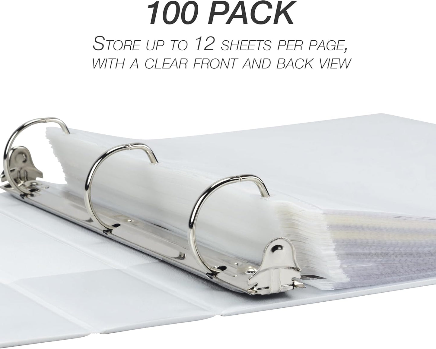 Samsill 100 Pack Sheet Protectors, 8.5x11 Inch Page Protectors for 3 Ring Binder, Standard Weight, Clear Protector, Letter Size, Top Loading, Acid Free