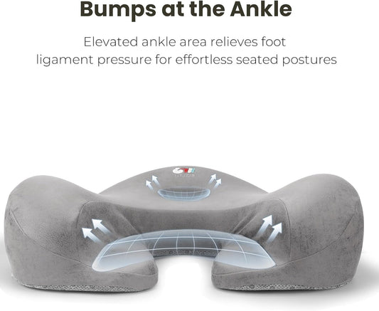 Meditation Cushion & Floor Pillow Seat - Ergonomic Comfortable Memory Foam Set Relieves Numbness Tailbone & Hip Pain from Long Sitting, idea for Reading, Yoga.