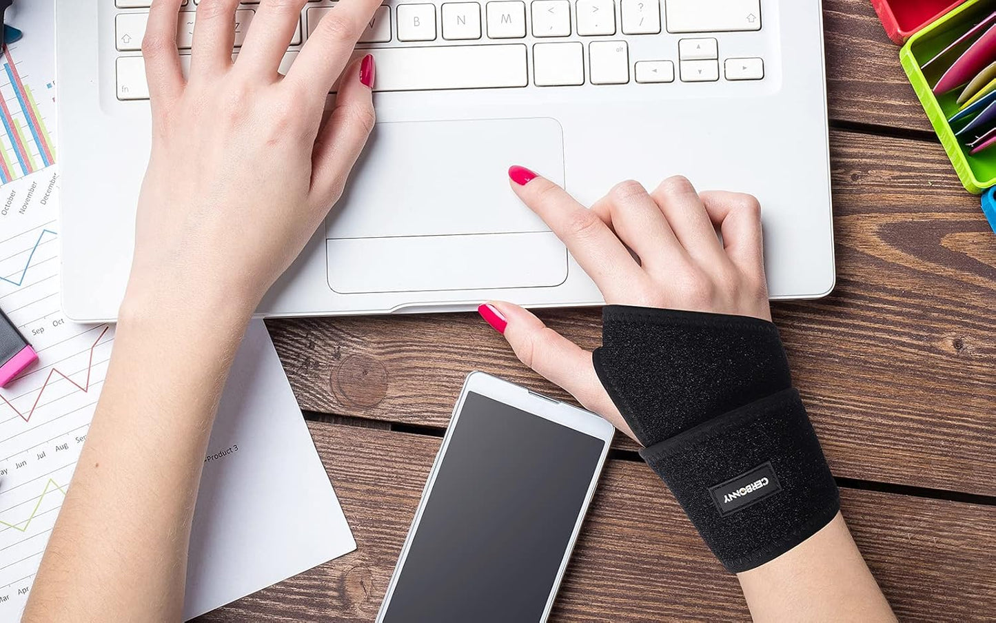 CERBONNY Carpal Tunnel Wrist Brace,2Pack Wrist Support Brace Adjustable Wrist Strap Reversible Wrist Brace for Sports Protecting/Tendonitis Pain Relief/Carpal Tunnel/Arthritis-Right&Left
