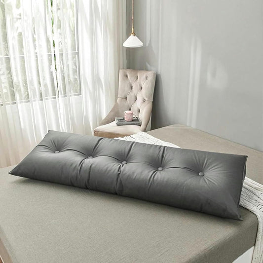 Dustproof Bed Rest Reading Wedge Headboard Backrest Tufted Pillow with Large Side Pockets, Breathable Triangular Headboard Wedge Pillow Triangular Wedge Pillow Soft Headboard