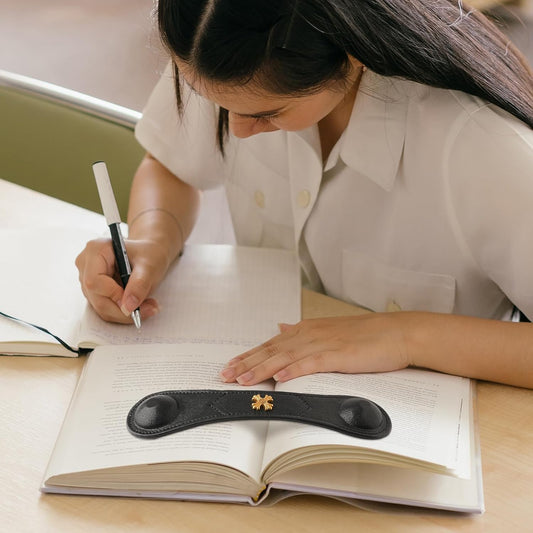 Book Weight Holder Wooden Thumb Book Page Open Weighted Bookmark Corner Reading Accessories Gift for Writer Reader (BPH02-Black)