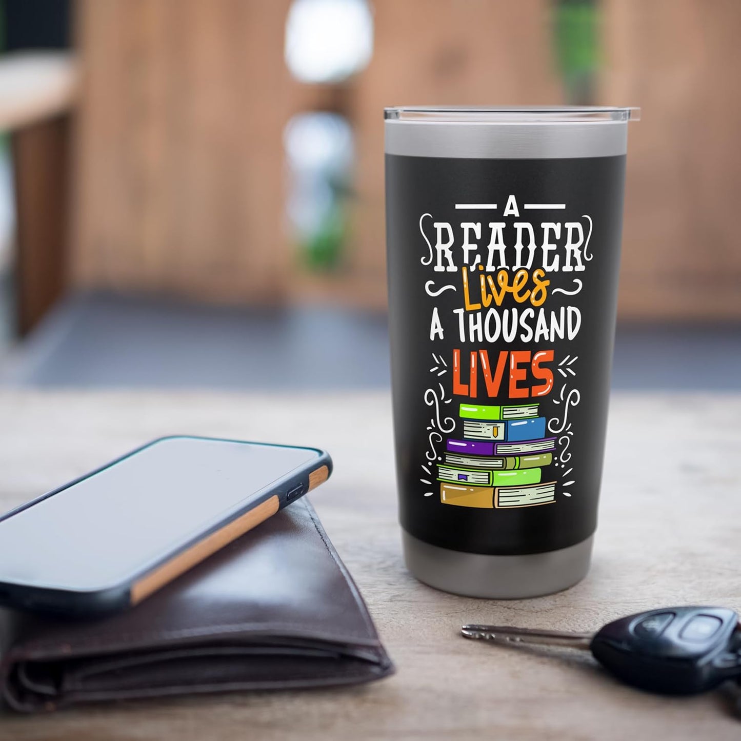 Reading Book Reader Gift Student Teacher Stainless Steel Insulated Tumbler