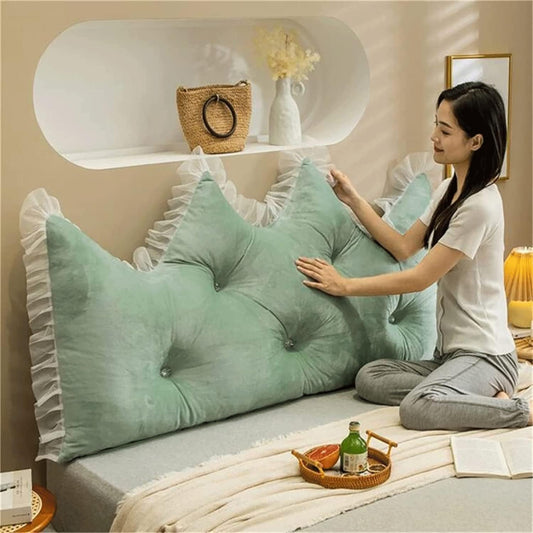 Solid Color Triangular Headboard Pillow, Triangle Cushion Reading Pillow,Bolster Positioning Support Wedge Pillow Removable(Size:47"/120cm,Color:D)