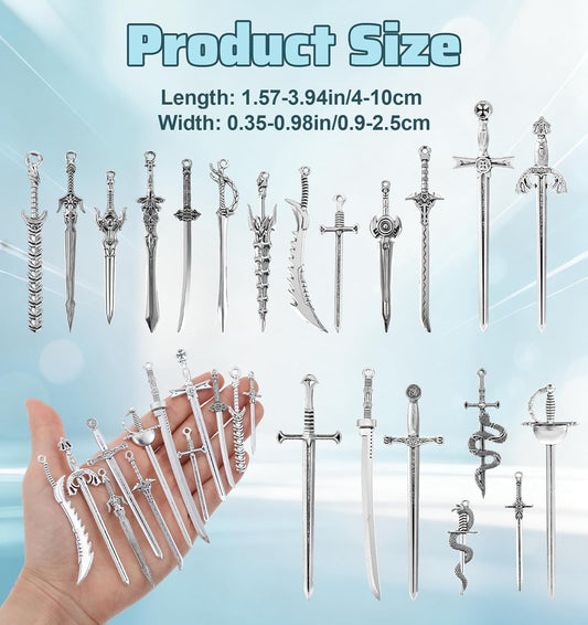 20PCS Sword Bookmark, Metal Mini Sword, Vintage Book Mark Page Marker Reading Accessories Gifts for Men Boys Students
