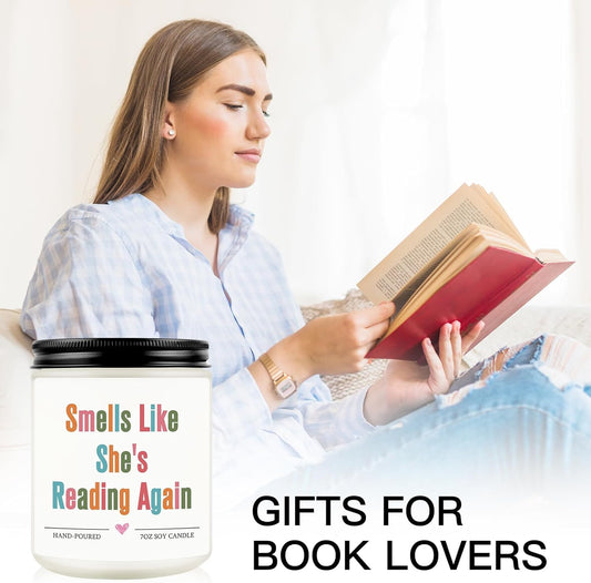 Funny Gifts for Book Lovers Women, Readers Gifts, Bookish Present, Reading Candle, Funny Birthday Book Day Gift for Bookworm, Librarian, Books Lover