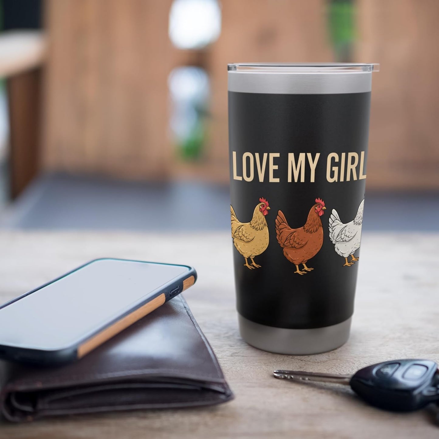 I Love My Girls Chicken Mom Farm Hen Poultry Lover Stainless Steel Insulated Tumbler