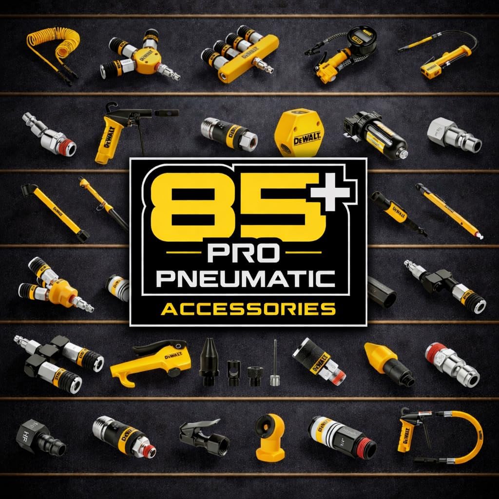 DEWALT 1/4" FNPT Automotive Air Plug 2-Pack with 1/4" Body Type-T Pneumatic Fittings: 300 Max PSI, 40 SCFM High Flow