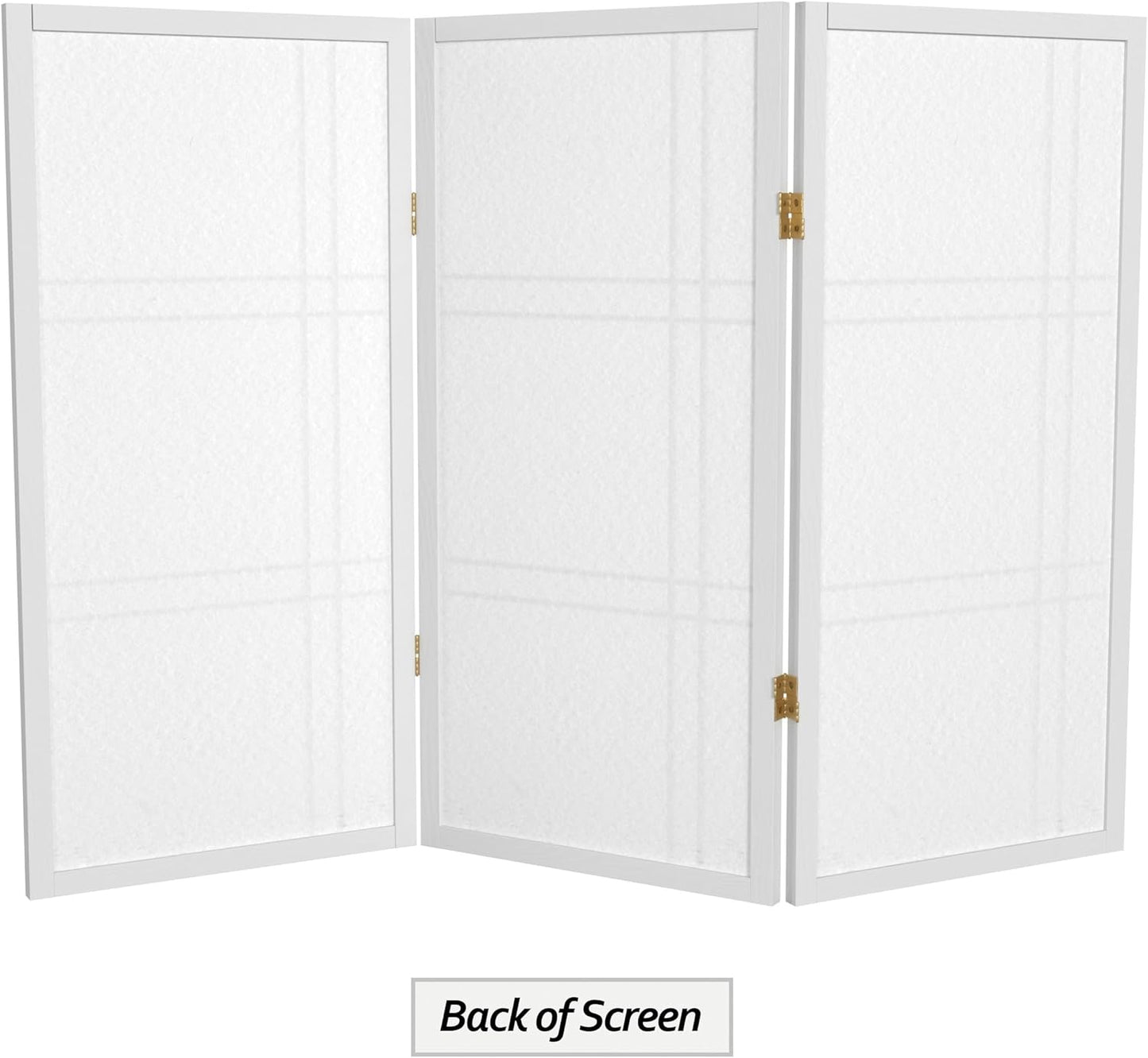 3 ft. Short Double Cross Shoji Screen - White - 3 Panels